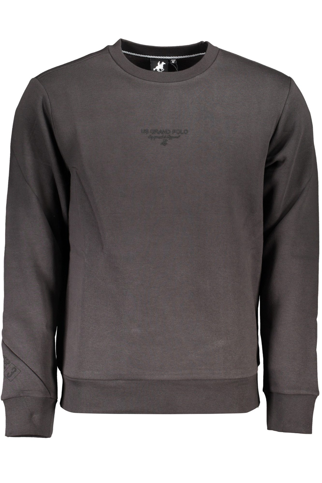 U.S. GRAND POLO Sweatshirt Graues Herren-Sweatshirt mit Rundhals und Druck –