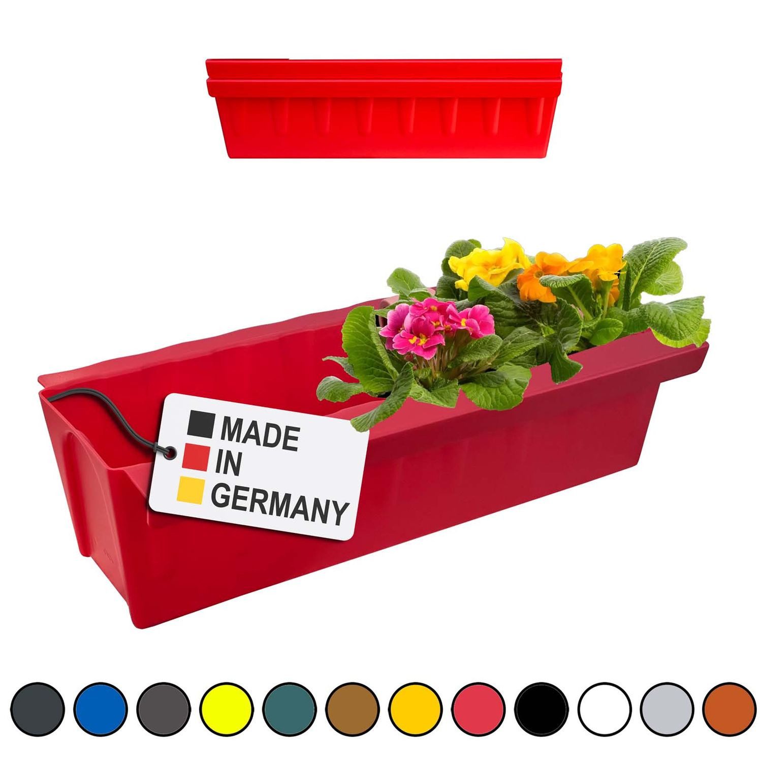 BURI Blumenkasten Europaletten Blumenkasten Rot 2er-Set zum Anhängen Pflanzkasten