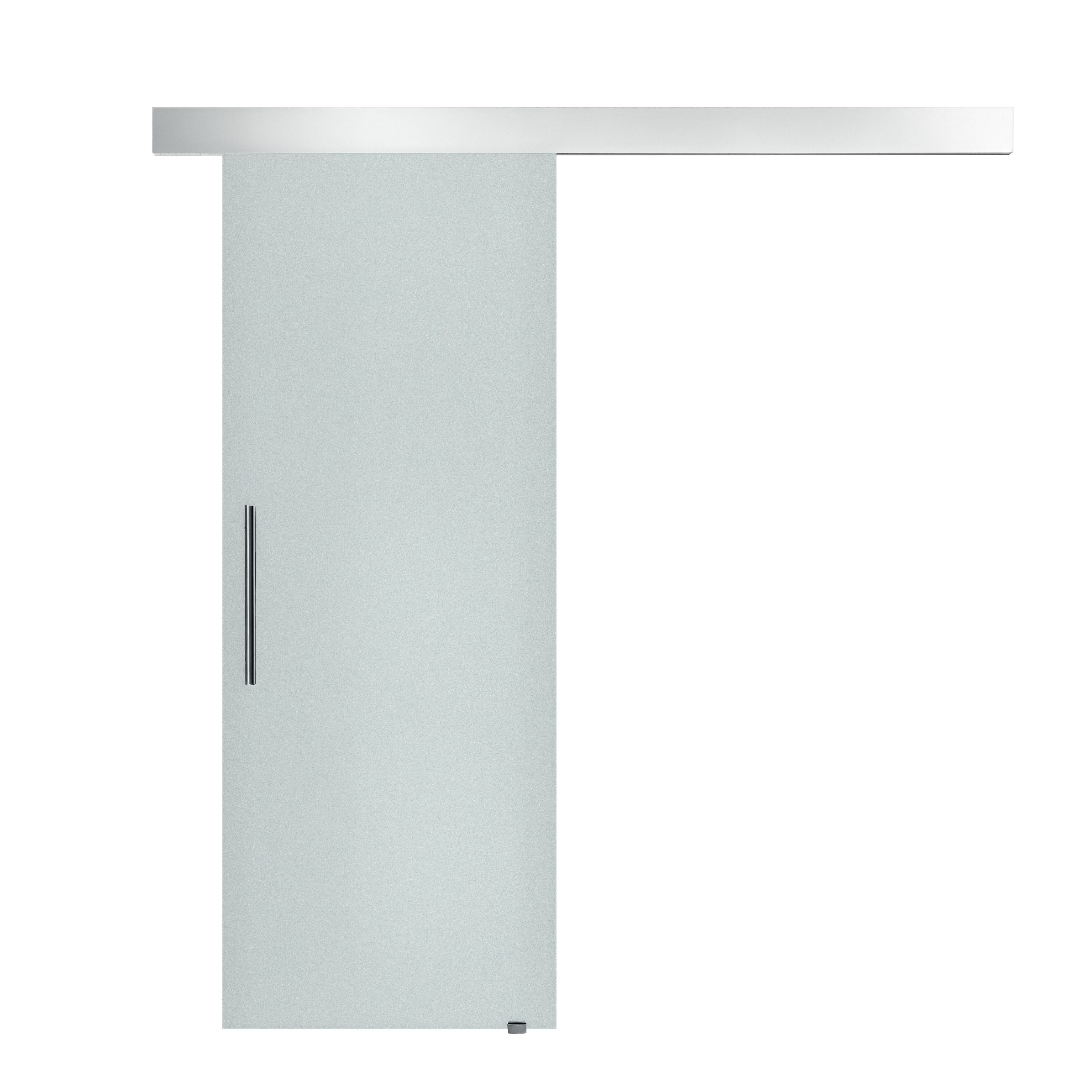 HOMCOM Schiebetür Komplettset Zimmertür Wandmontage mit Laufschiene, Trennwände (einseitig, 1-St., satiniert), einseitig satiniert 90 x 205 cm