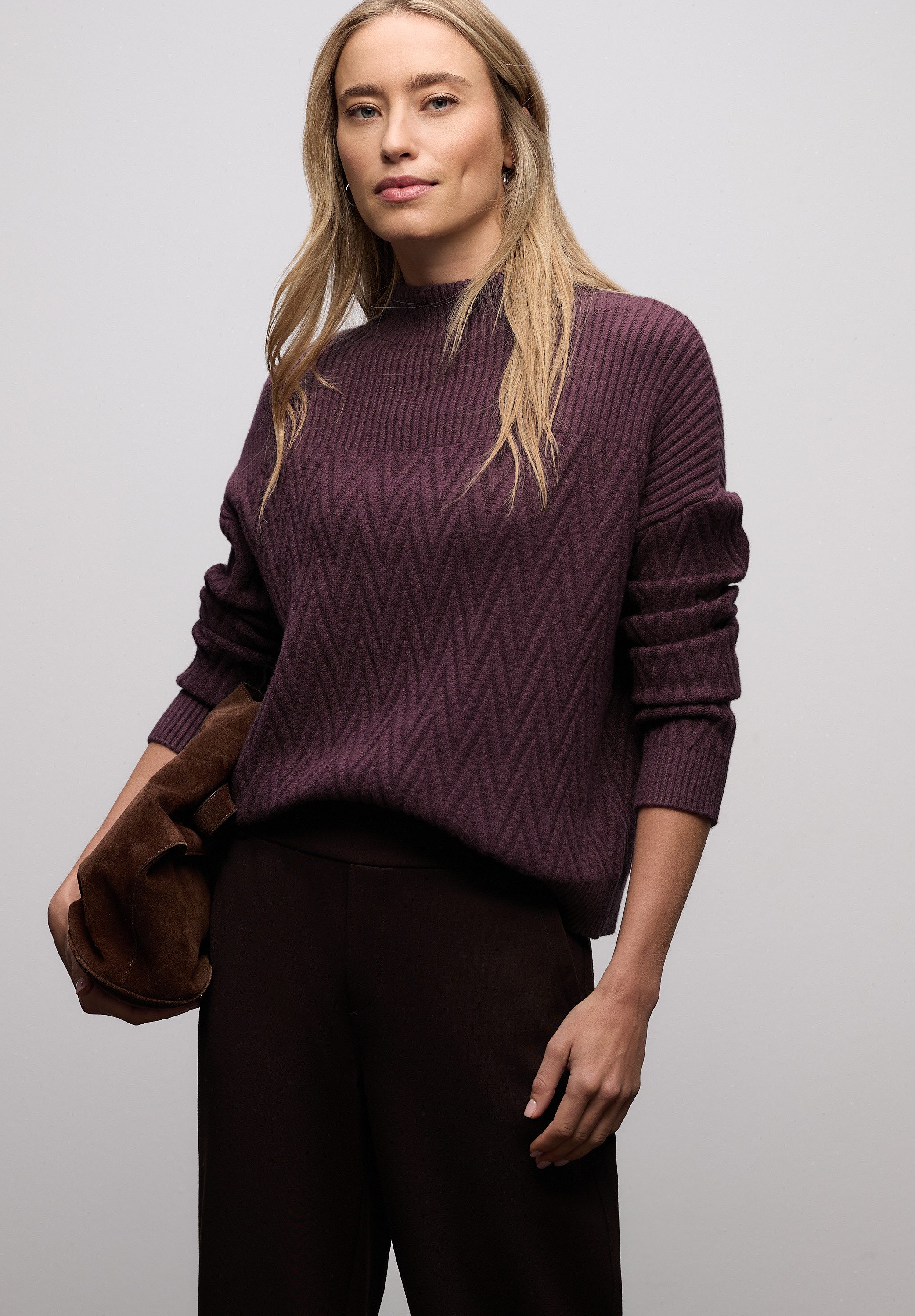STREET ONE Strickpullover mit Materialmix