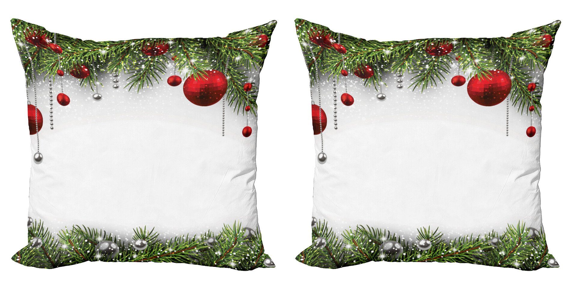 Baulbes Stück), Modern Accent Doppelseitiger Weihnachten (2 Abakuhaus Kissenbezüge Baum Noel Digitaldruck,