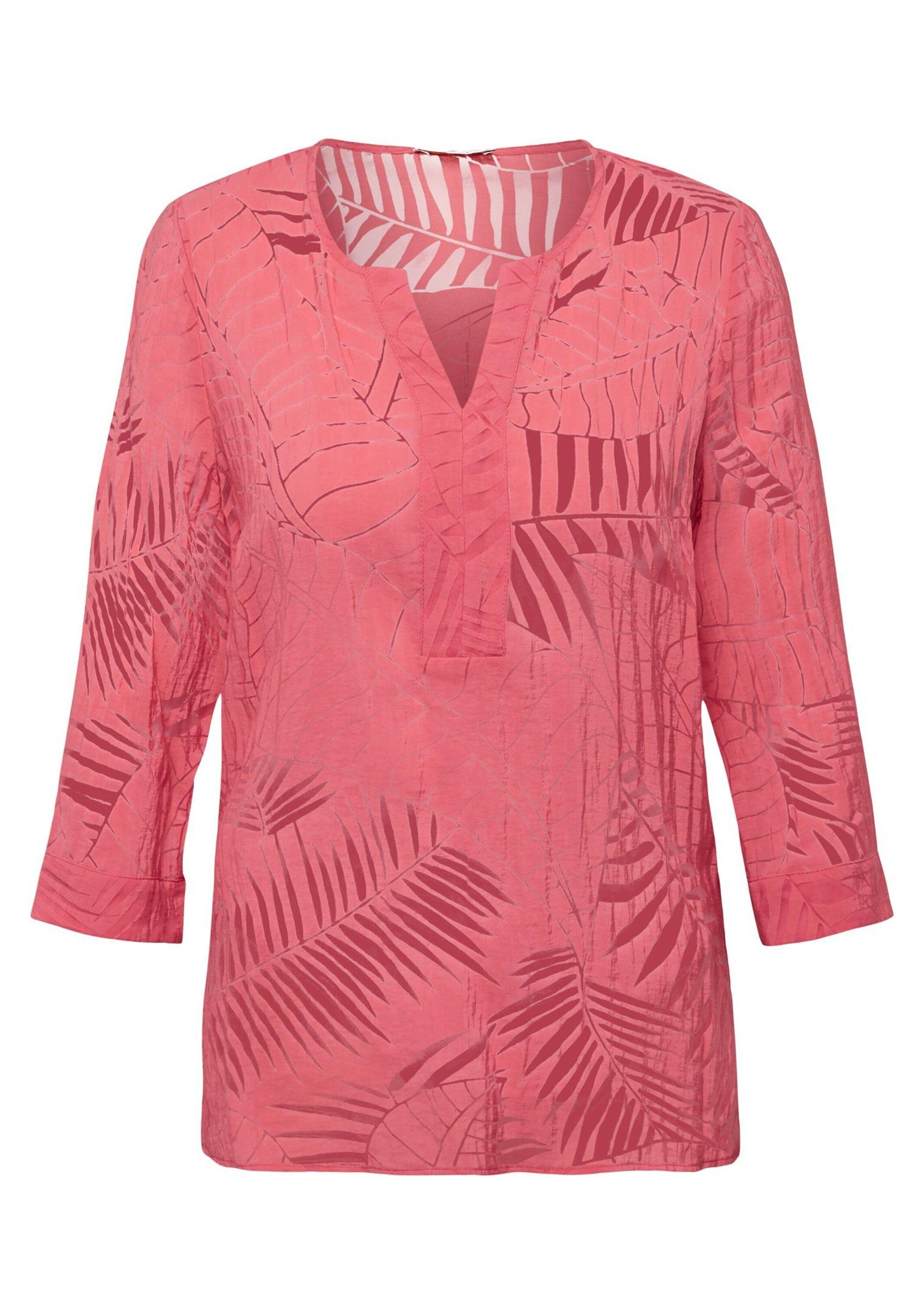 GOLDNER Klassische Bluse Kurzgröße: Leger geschnittene Ausbrennerbluse