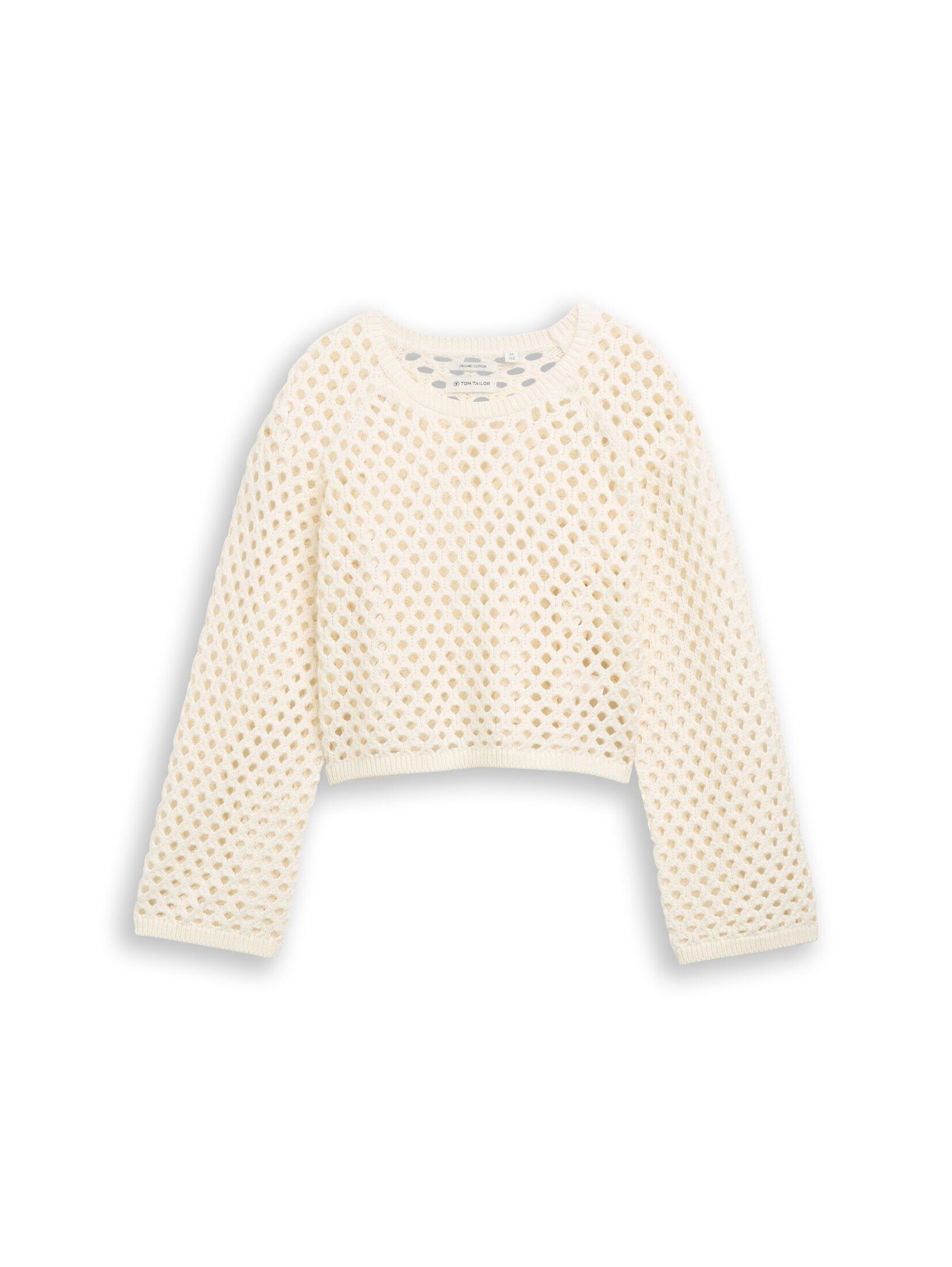 TOM TAILOR Strickpullover Pullover & Strickjacken Cropped Strickpullover mit Lochmuster