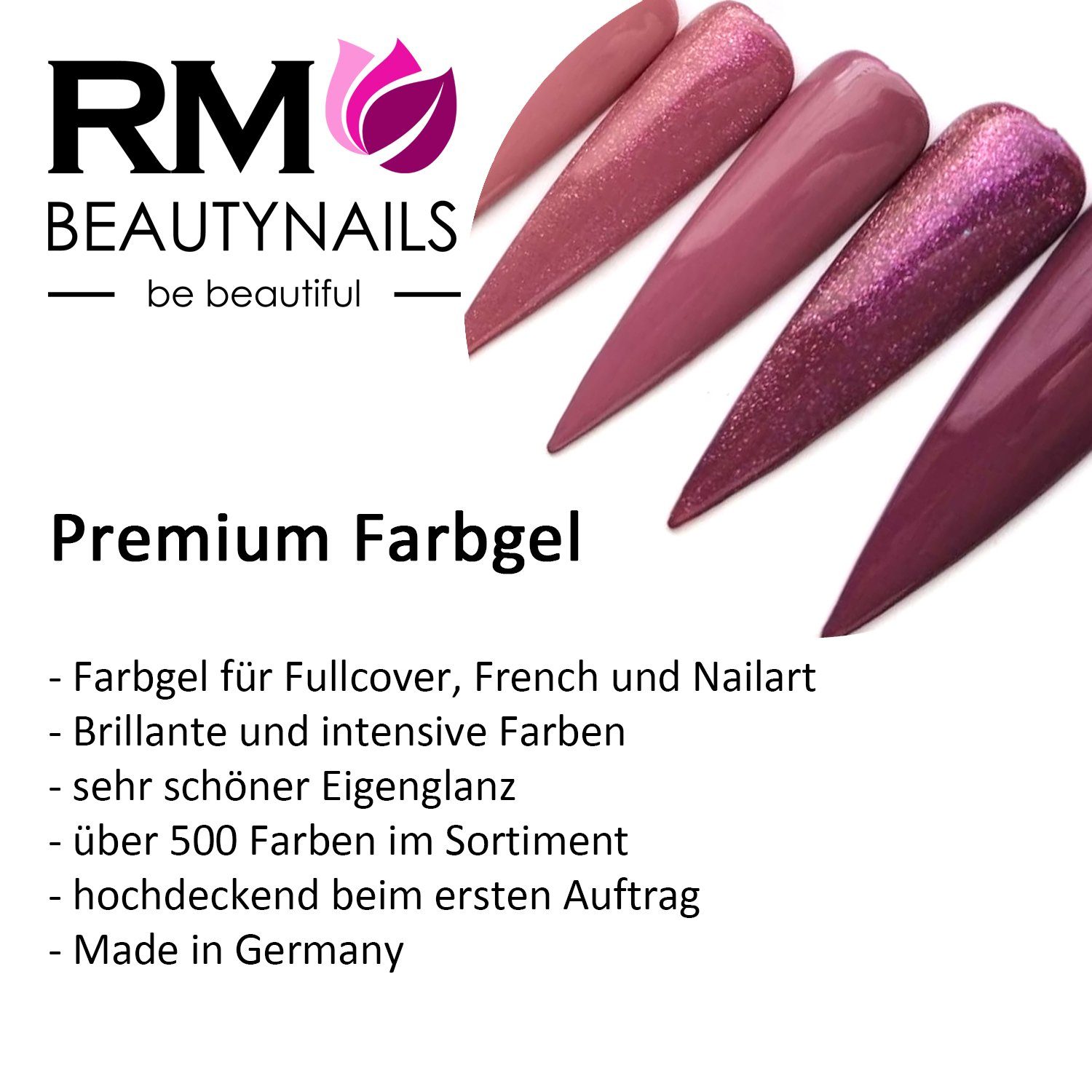 RM Beautynails UV-Gel Farbgel Set 5 Nagelgel Ledgel Set Rot 5ml x UV-Gel