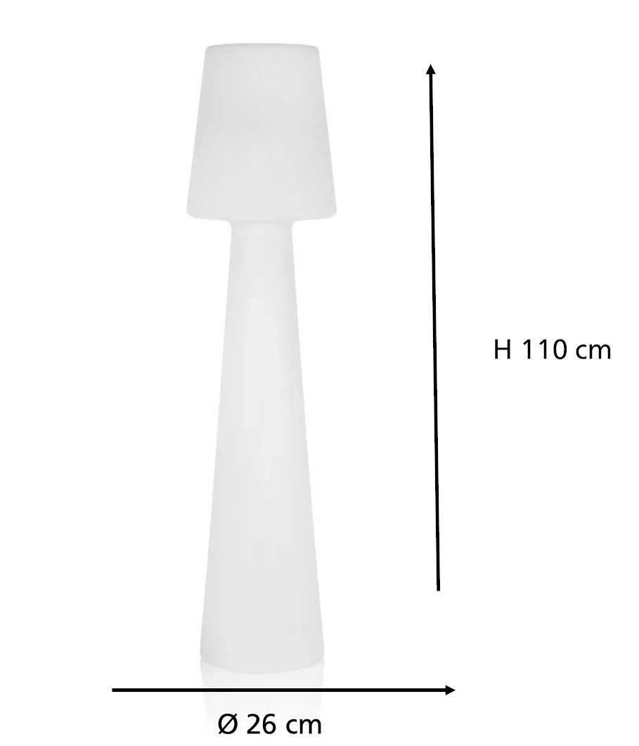 smartwares LED Außen-Stehlampe Smartwares LED Außen-Stehleuchte IDE-60070 weiß, Inkl. Leuchtmittel, Nicht dimmbar ohne Bewegungsmelder