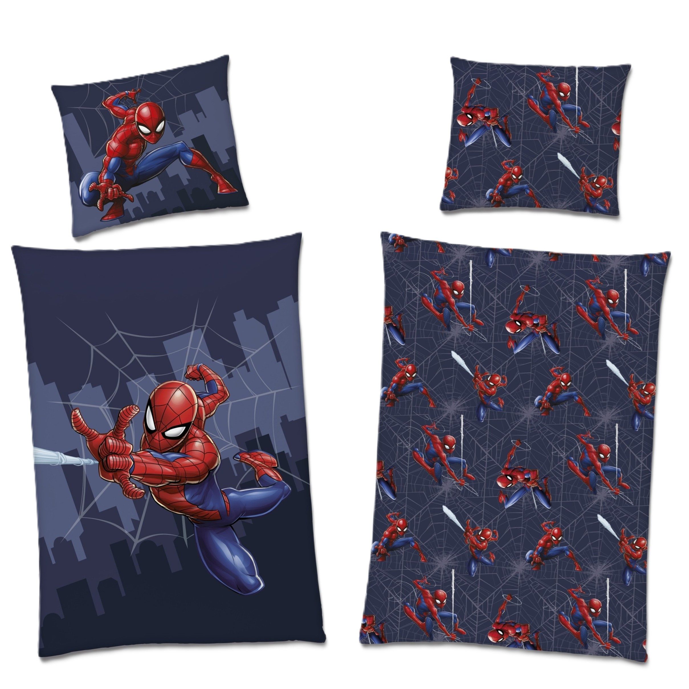Familando Kinderbettwäsche Spiderman 135x200 80x80 cm aus 100% Baumwolle mi günstig online kaufen