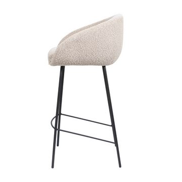 GIGA by Maison ESTO Barhocker Barstuhl hoch PALOVA Sitzhöhe 75 cm aus Bouclé Stoff