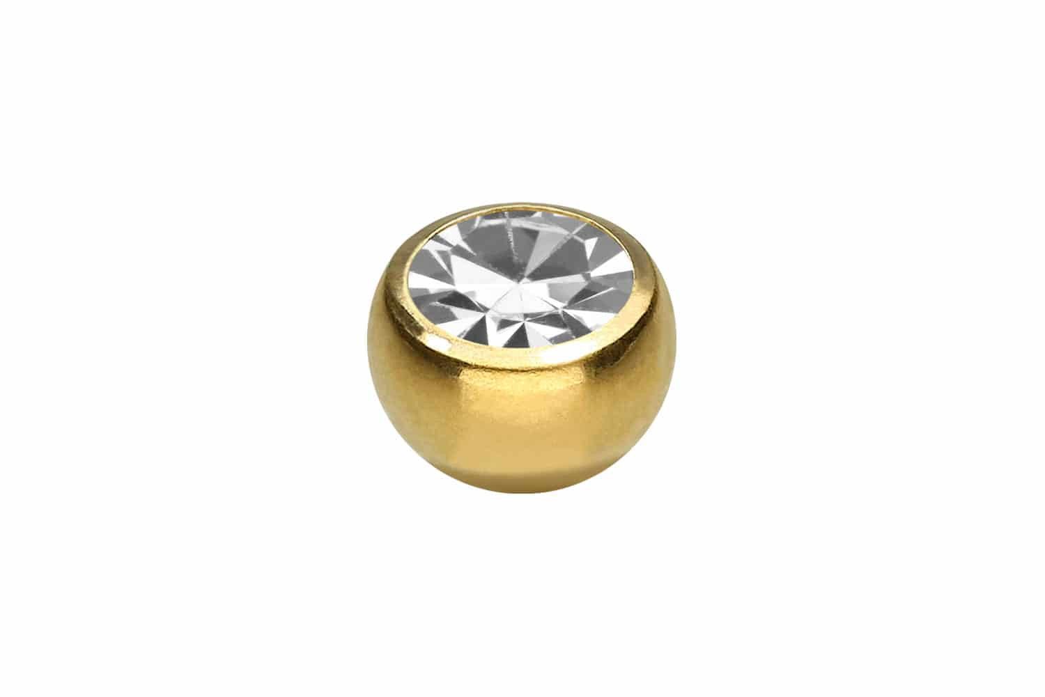 Piercing-Set Chirurgenstahl Schraubkugel mit Seitengewinde KRISTALL