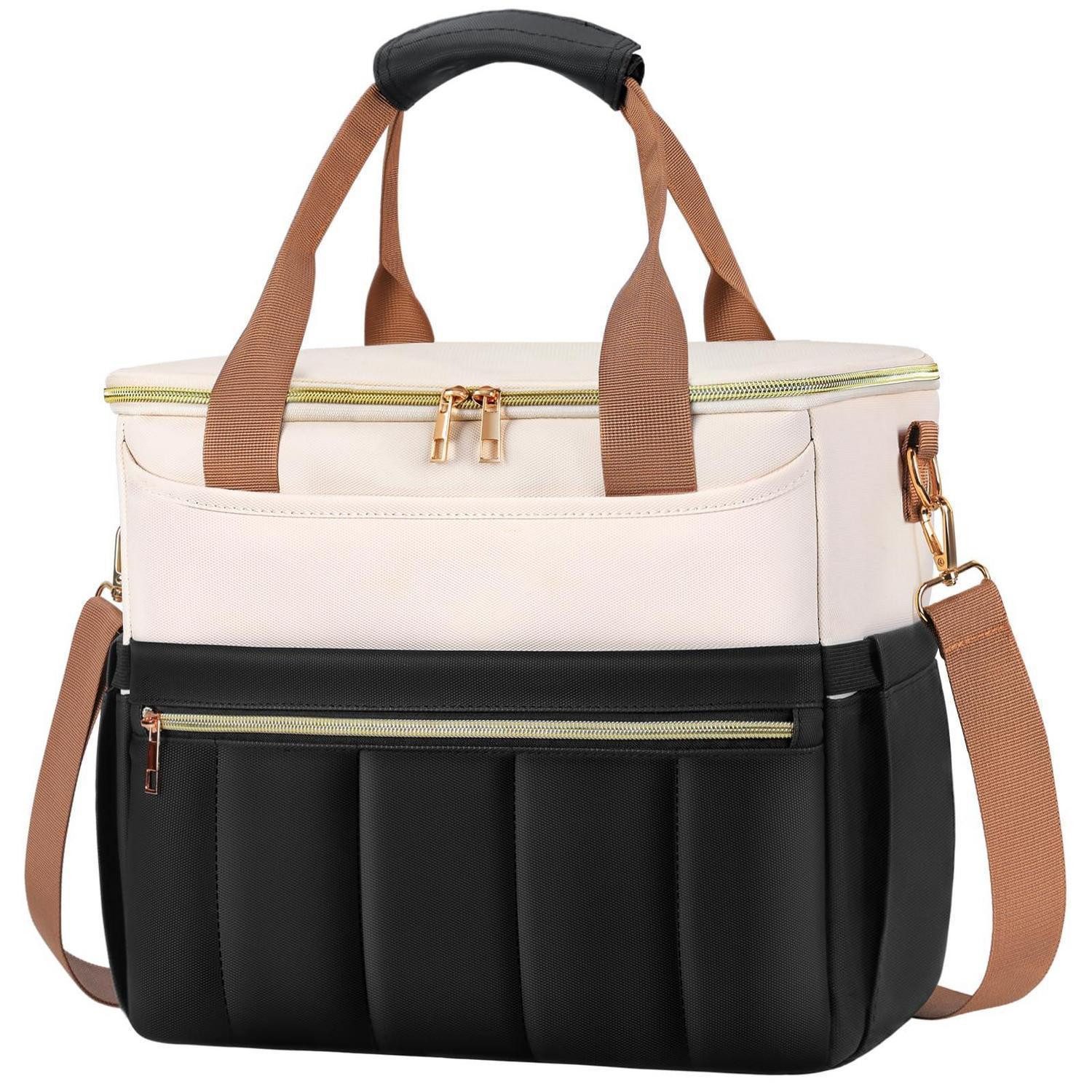 LuxusKollektion Kühltasche Kühltasche Lunchtasche Auslaufsicher Weitöffnung Schwarzweiß
