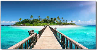 Victor (Zenith) Leinwandbild Malediven, Landschaften, in 30x60 cm, Wandbild Strand und Meer Leinwand Landschaften