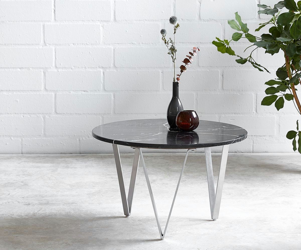 DELIFE Couchtisch »Luminoso«, 60x60 cm Marmor schwarz ...