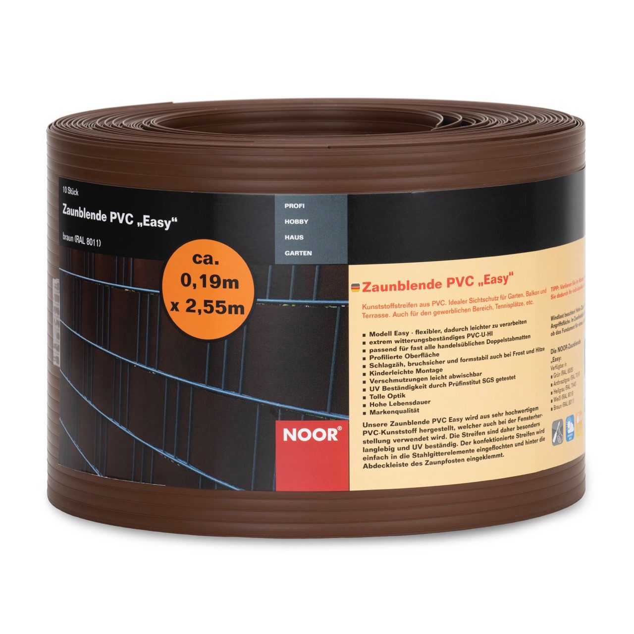 NOOR Sichtschutzstreifen PVC EASY, 0,19x2,55m - günstig online kaufen