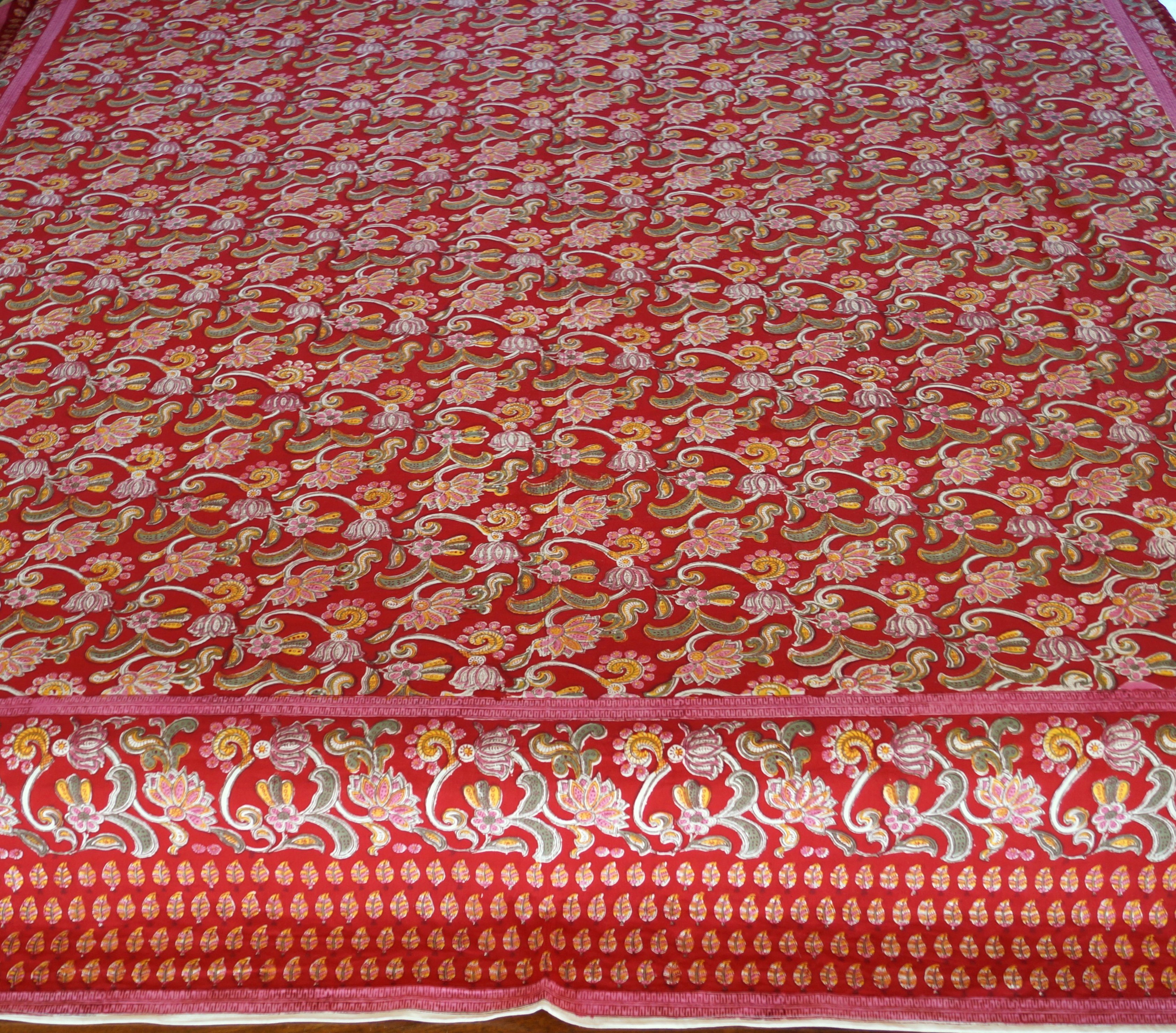 Guru-Shop Tagesdecke Blockdruck Tagesdecke, Bett & Sofaüberwurf,..