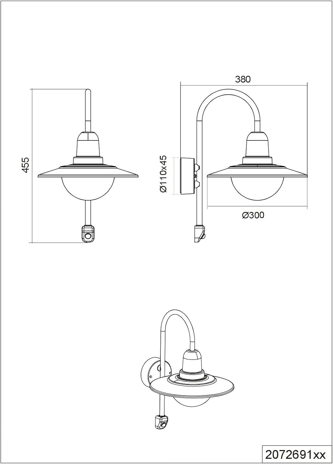 TRIO Leuchten Außen-Wandleuchte Norman, Bewegungssensor, ohne Leuchtmittel, E27 Leuchtmittel (exkl)