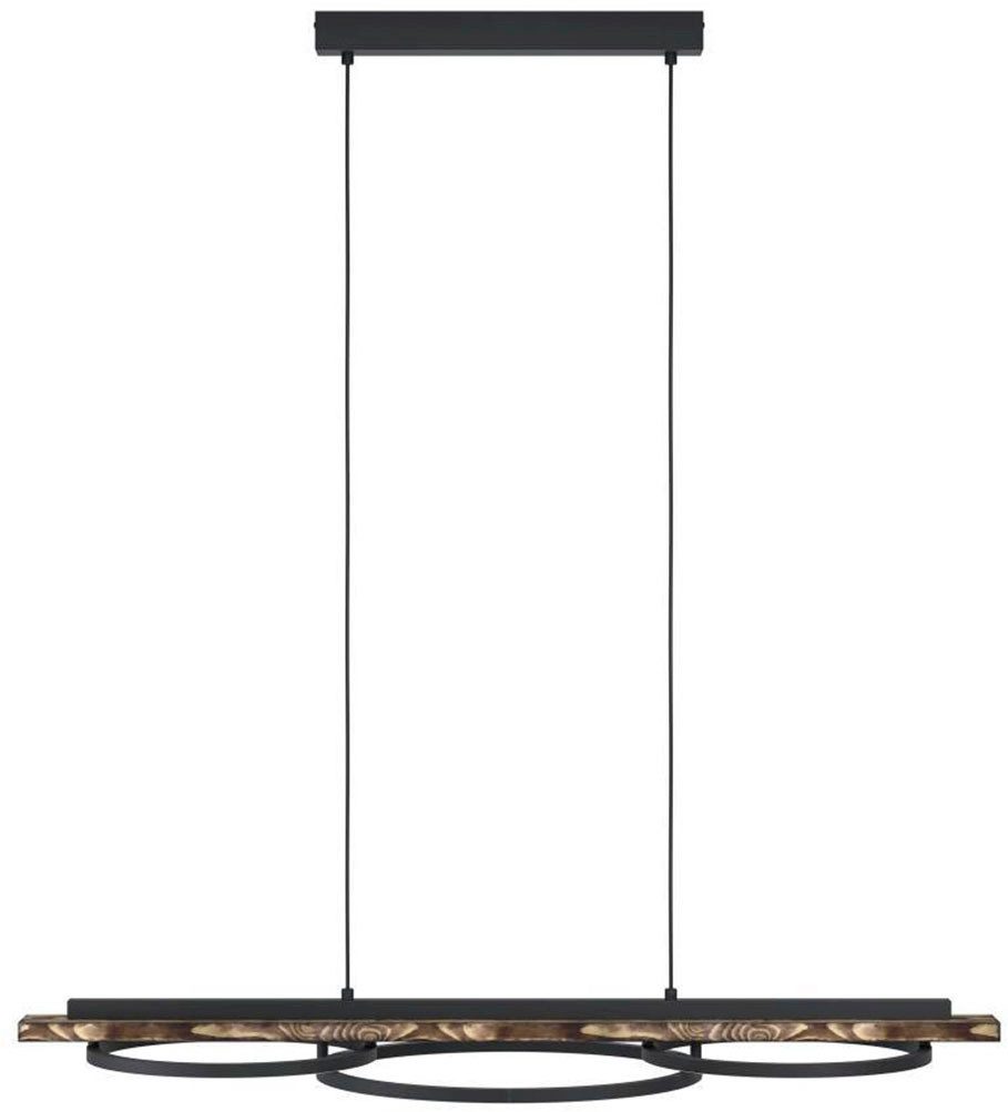 EGLO Hängeleuchte BOYAL, Dimmfunktion, LED fest integriert, Warmweiß, 110 x 40 x 101 cm, Pinienholz-Balken, per Wand-Drehdimmer dimmbar