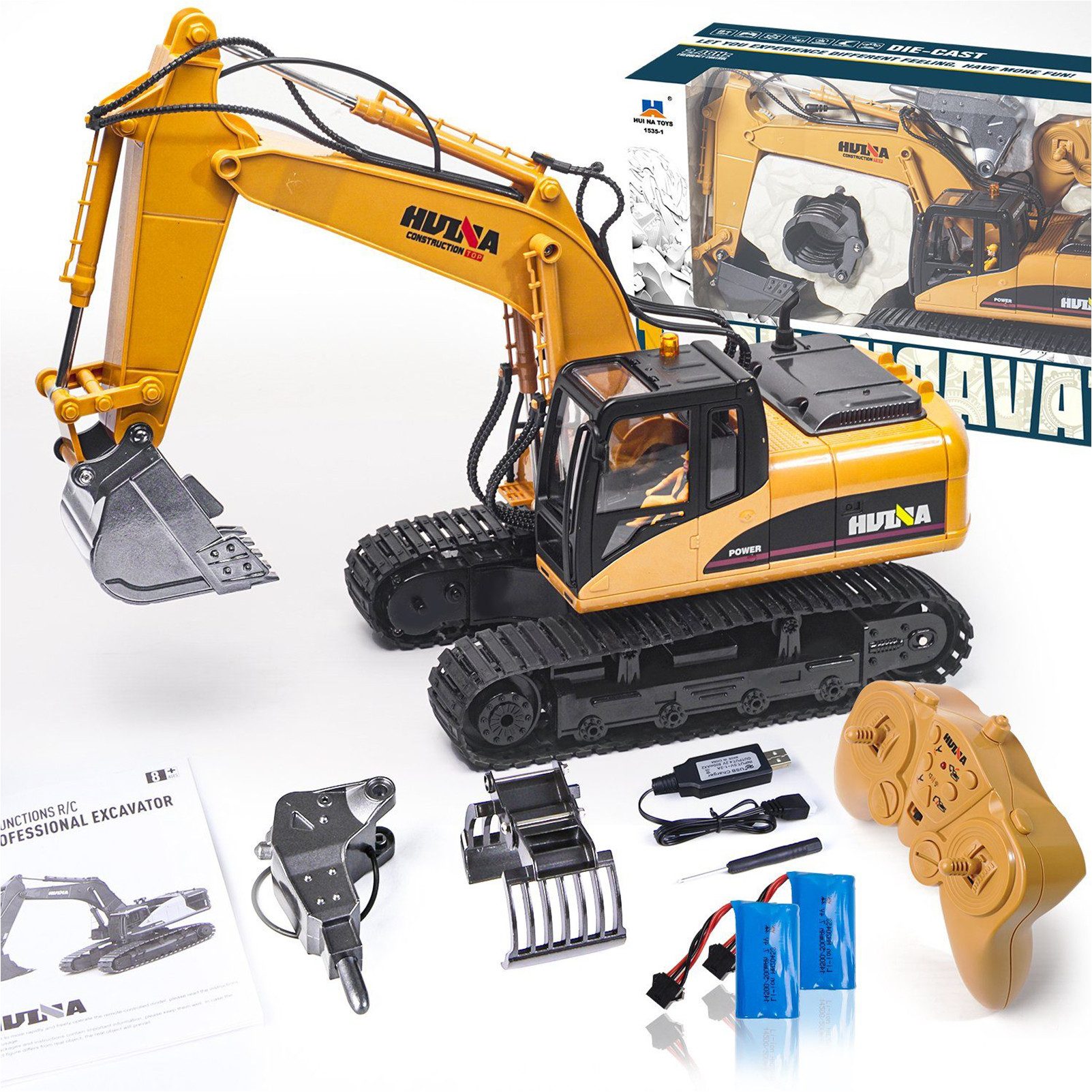 RC-Bagger Ferngesteuerter Bagger,RC Bagger Schaufelbagger für Kinder ab 8 Jahren