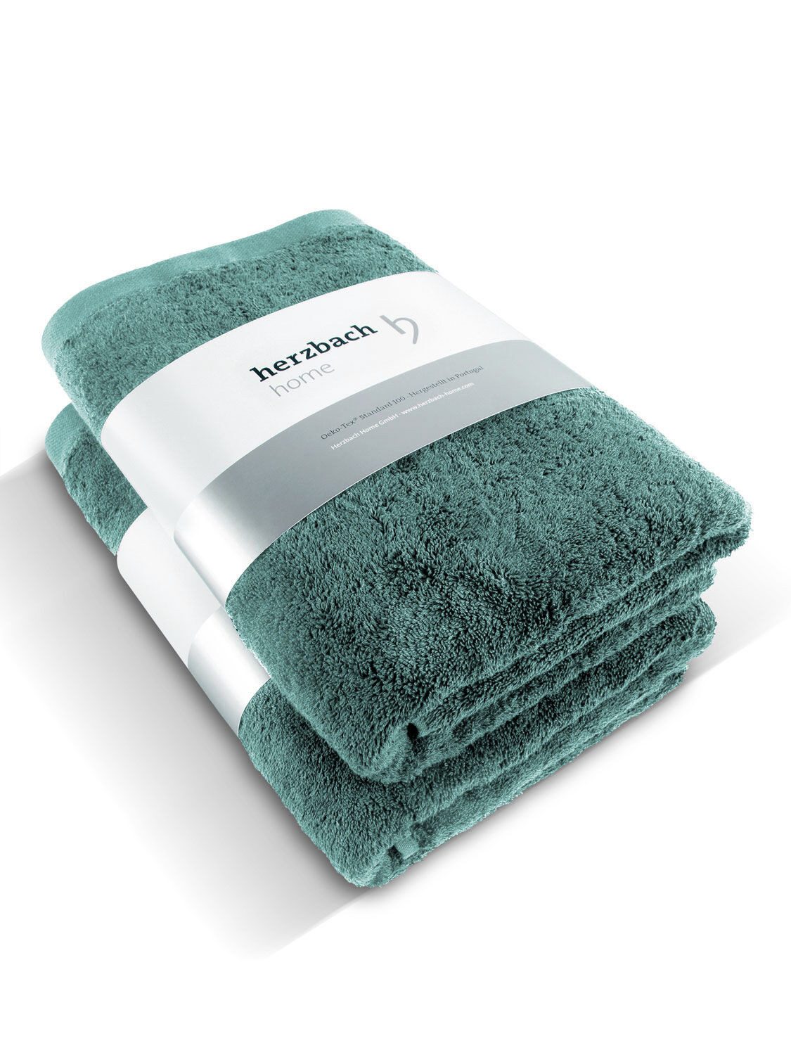 Herzbach Home Duschtücher Pura 70x140 cm, (2-St), 550g/m², Premium-Qualität, 100% Baumwolle, einfarbig