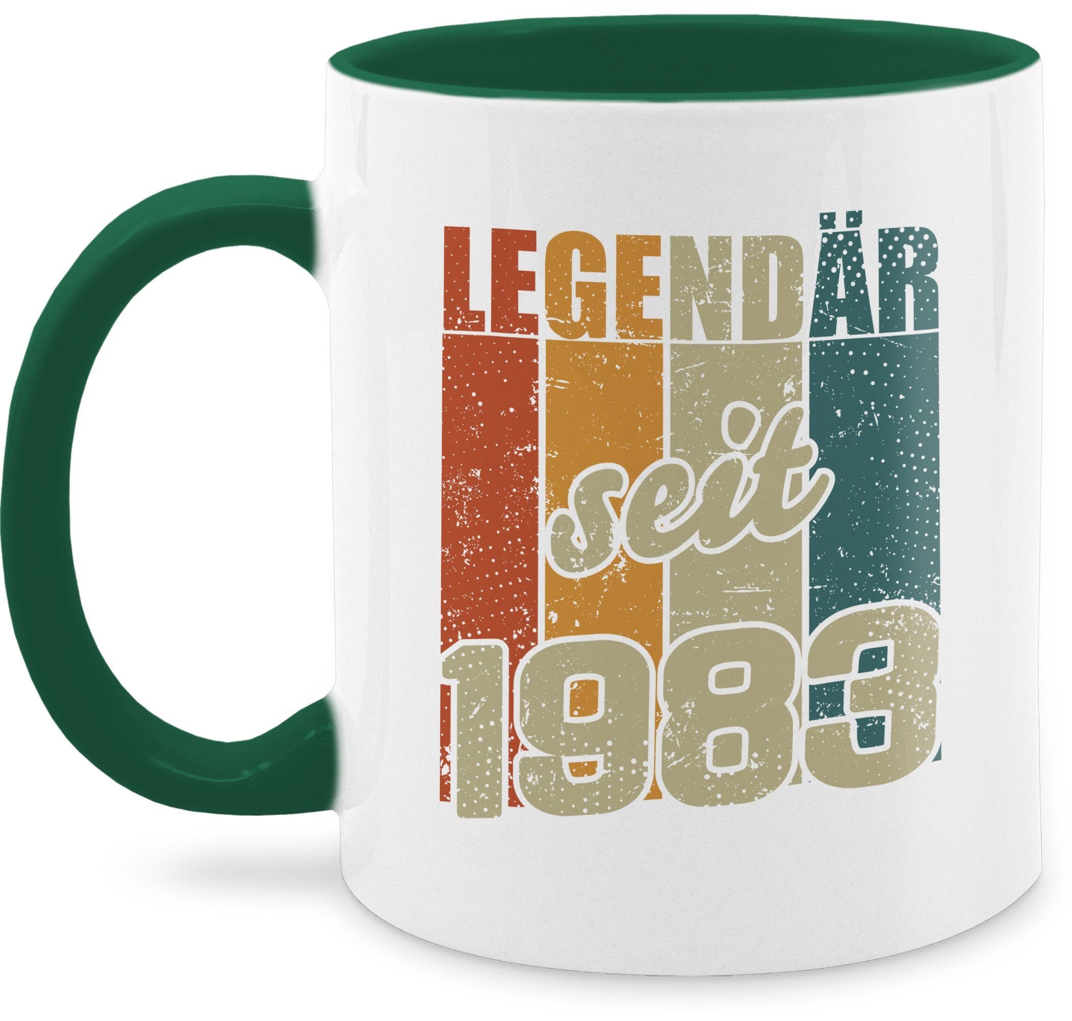 Shirtracer Tasse Legendär seit 1983 - Vintage Farben, Keramik, 40. Geburtstag Tasse 2 Petrolgrün