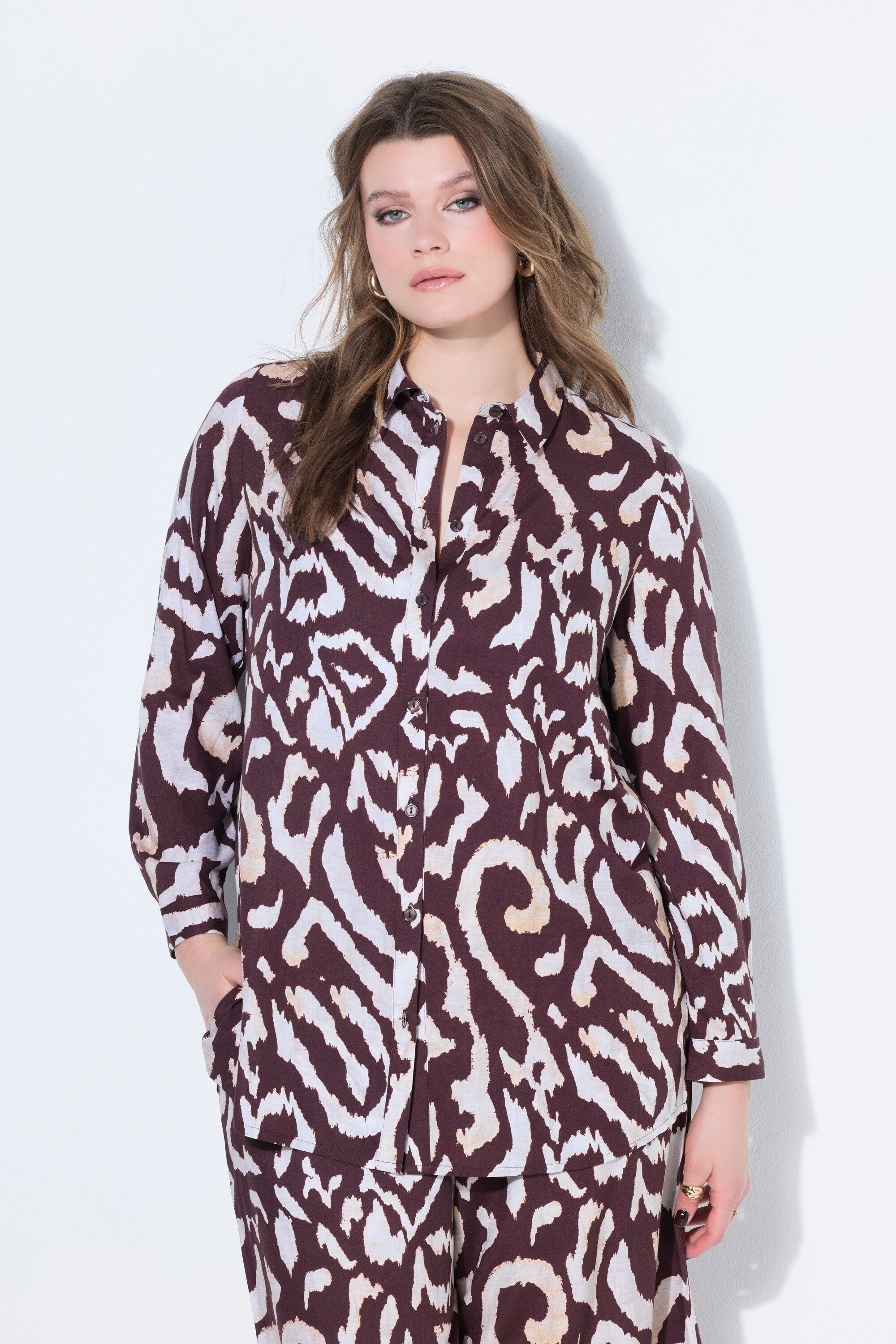 Studio Untold Hemdbluse Hemdbluse Straight Shape Alloverprint