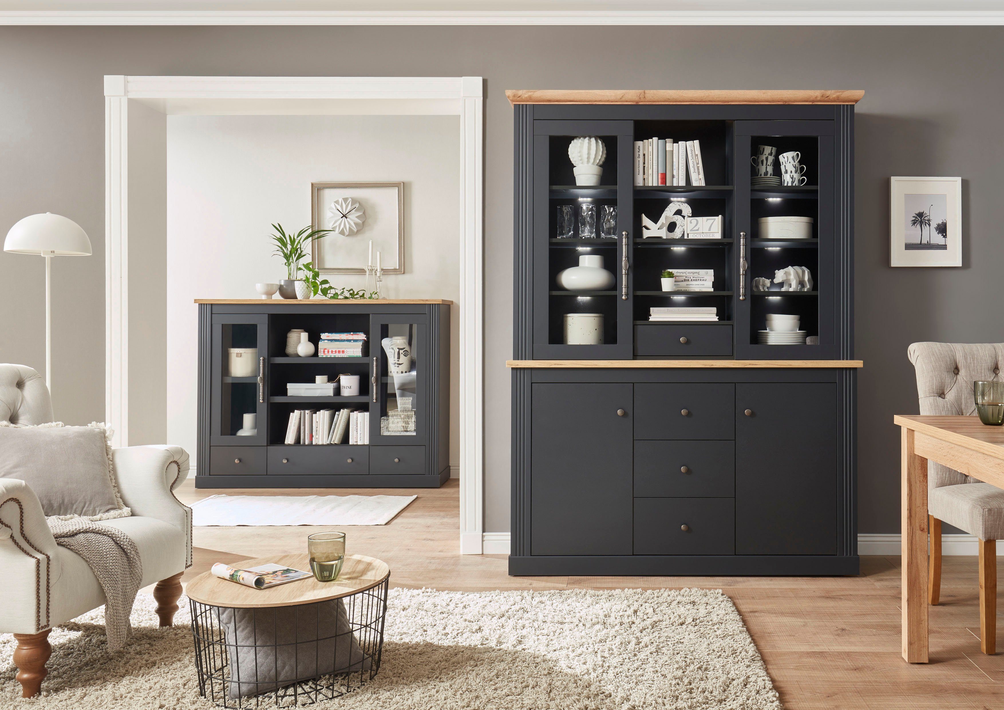 Landhaus-Look dunkel Dekor Home Buffet dunkel, affaire | Grau Wotan angesagten im Applikation Eiche Grau WESTMINSTER