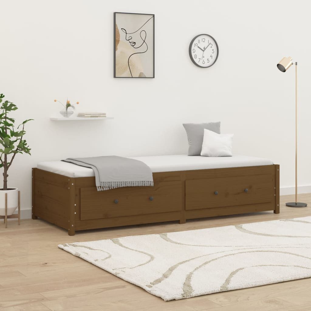 vidaXL Gästebett Gästebett Tagesbett Honigbraun 90x200 cm Massivholz Kiefer günstig online kaufen