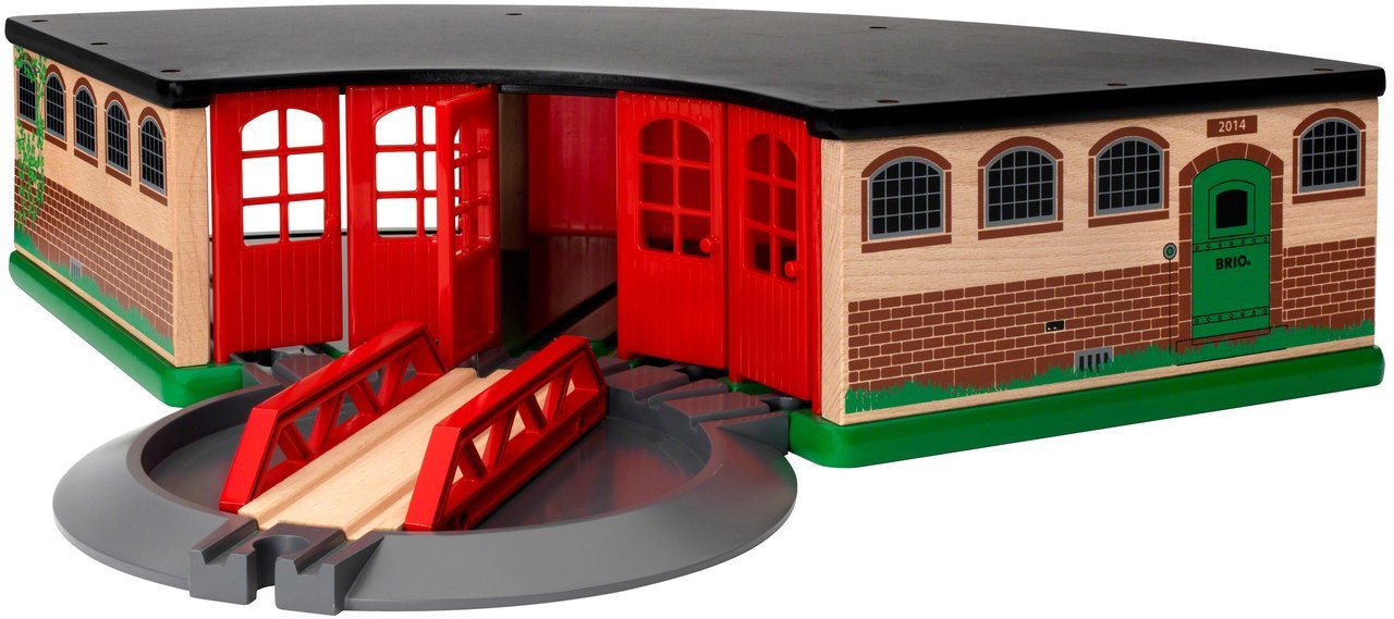 BRIO® Spielzeugeisenbahn-Gebäude BRIO® WORLD, Großer Ringlokschuppen