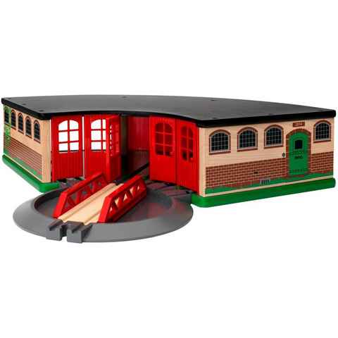 BRIO® Spielzeugeisenbahn-Gebäude BRIO® WORLD, Großer Ringlokschuppen, FSC® - schützt Wald - weltweit