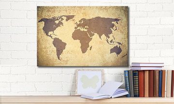 WandbilderXXL Leinwandbild Worldmap Vintage, Weltkarte (1 St), Wandbild,in 6 Größen erhältlich