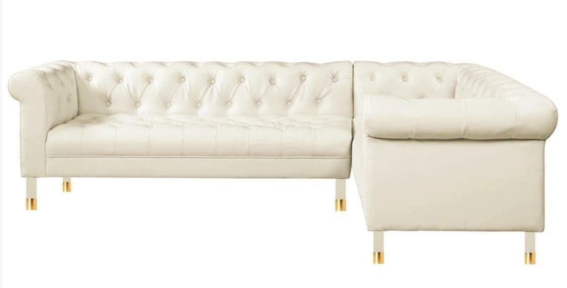 JVmoebel Ecksofa Weiße Wohnlandschaft Ecksofa Sofa Couch Eckgarnitur Sofa, Made in Europe Beige