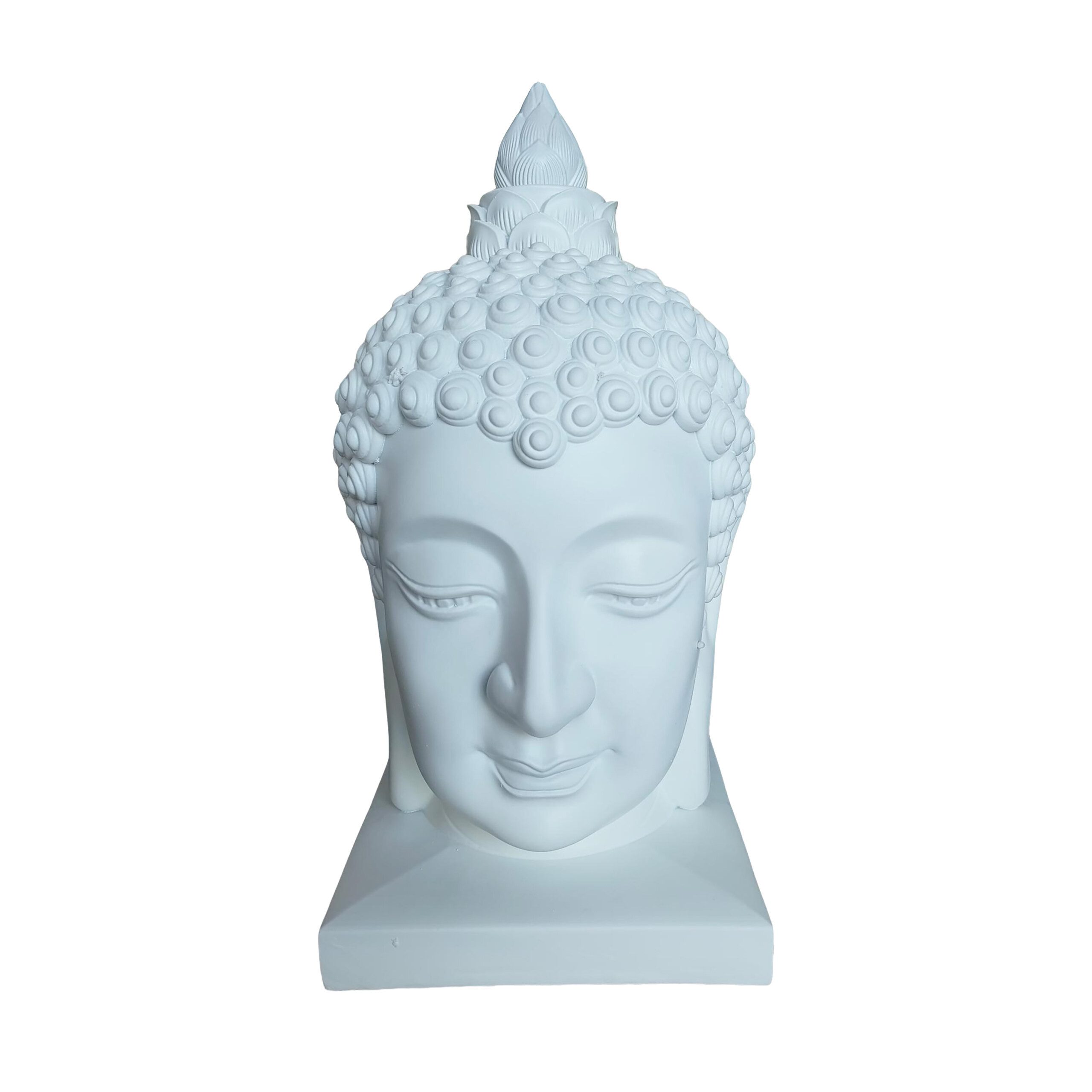 relaxdays Buddhafigur Buddha-Kopf 60 cm, weiß