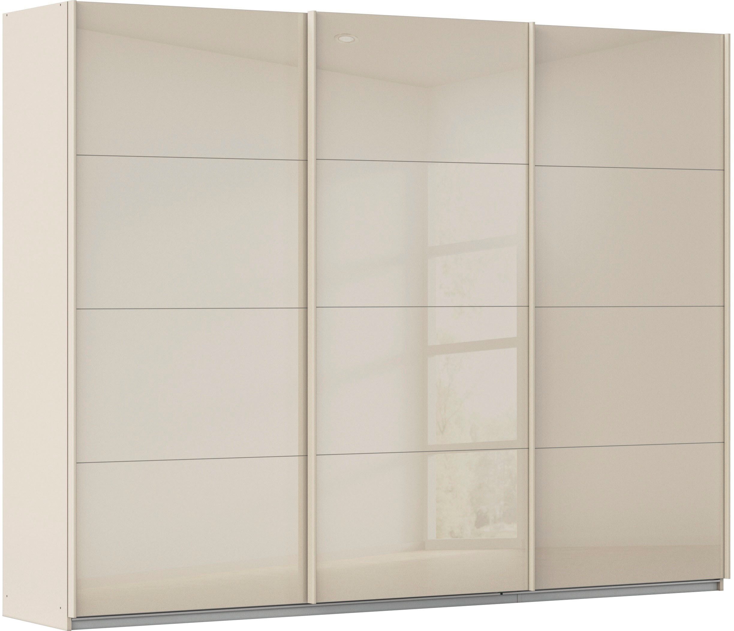 OTTO home Schwebetürenschrank Kleiderschrank Schrank Garderobe AGORDO mit Glasfront (Breiten 203/271/315/360 cm, Höhen 210/229 cm) durchdachte Innenausstattung, in 4 Breiten und 2 Höhen MADE IN GERMANY