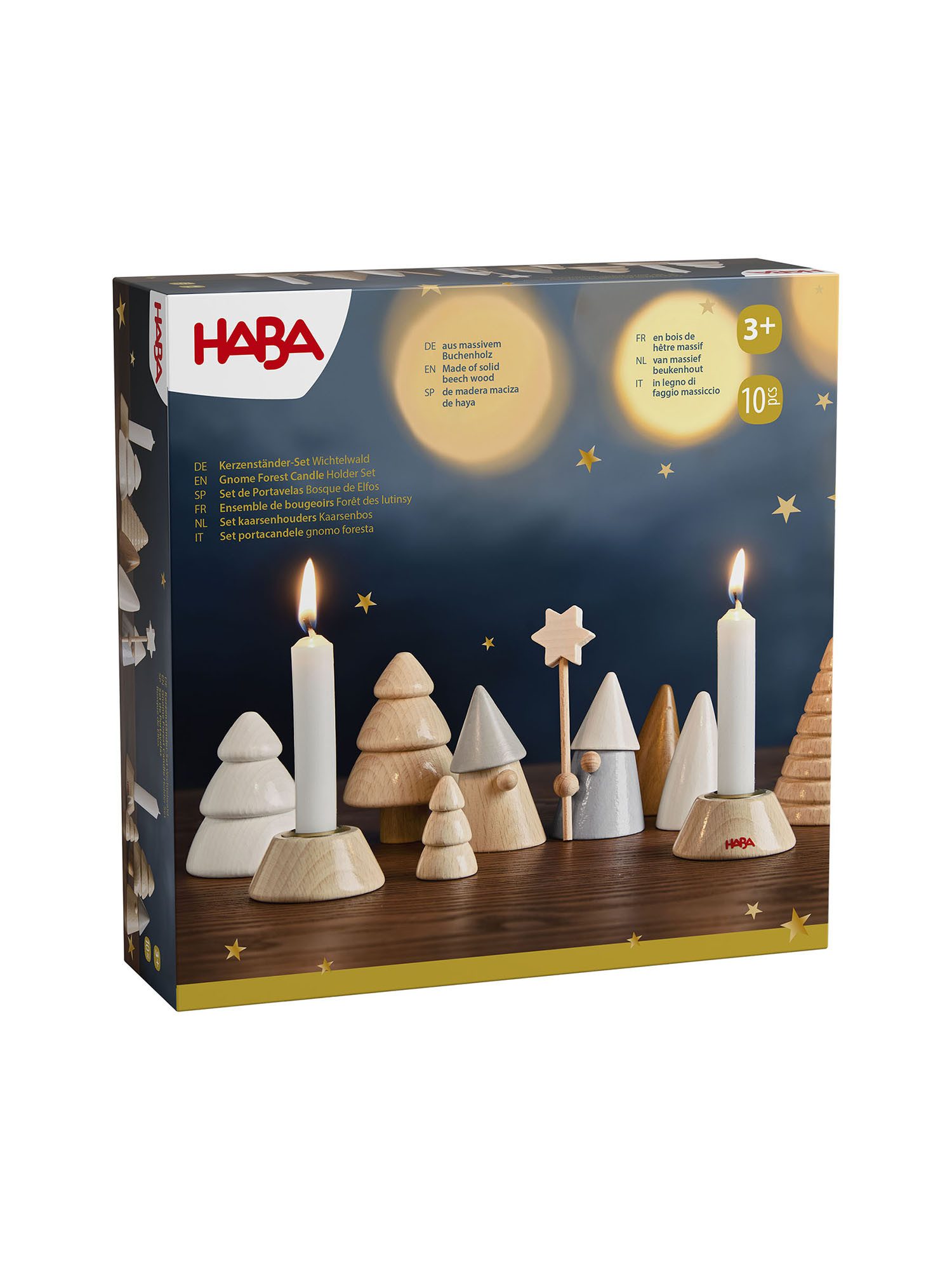 Haba Adventskranz Kerzenständer-Set Wichtelwald, Weihnachtskranz, Advent Deko, aus Holz