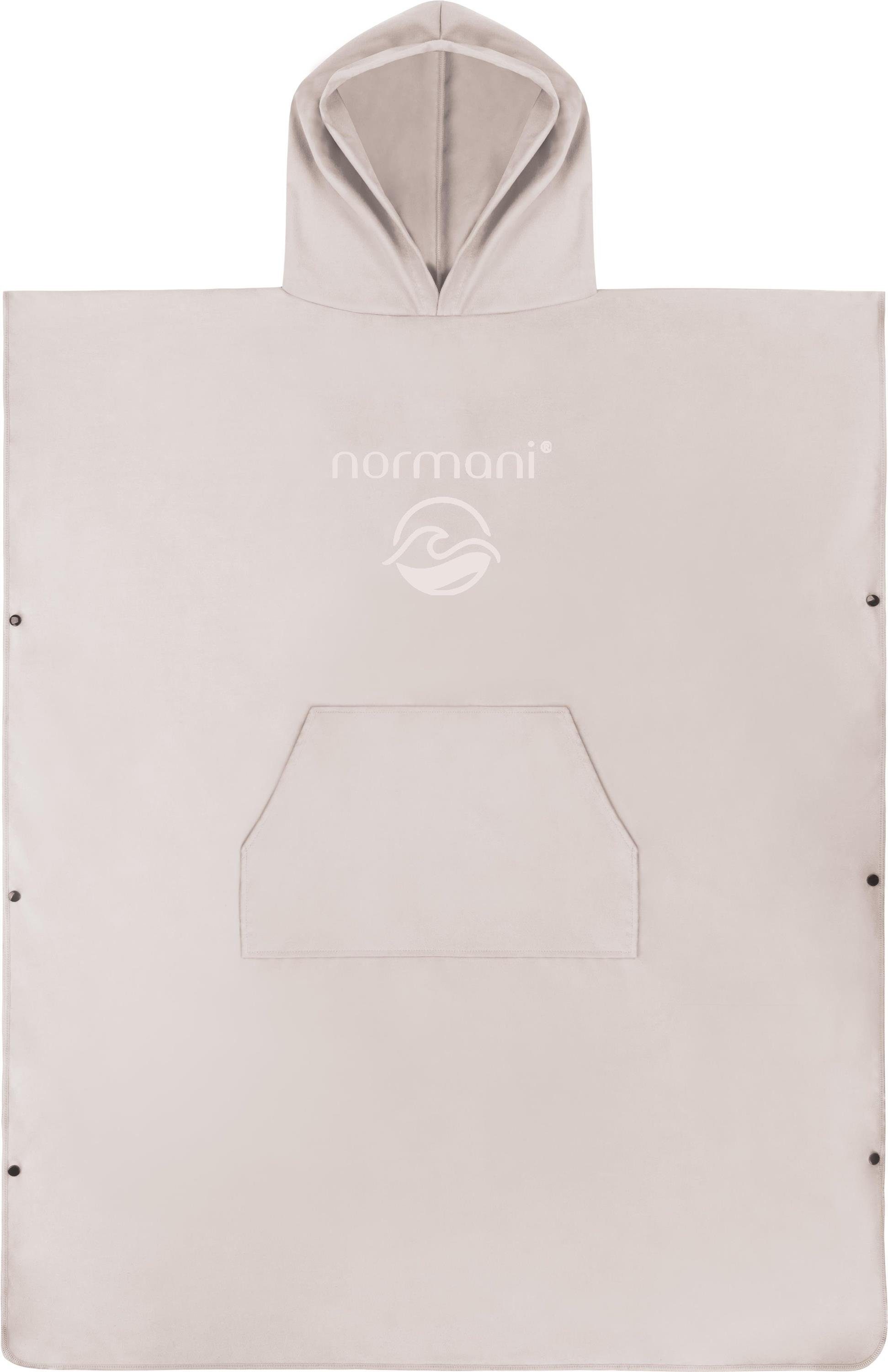 normani Unisex-Bademantel Weicher Mikrofaser Badeponcho Nosara, 110, Polyester, Kapuze, Schlupf, Surfer Poncho + Badetuch aus recyceltem Material