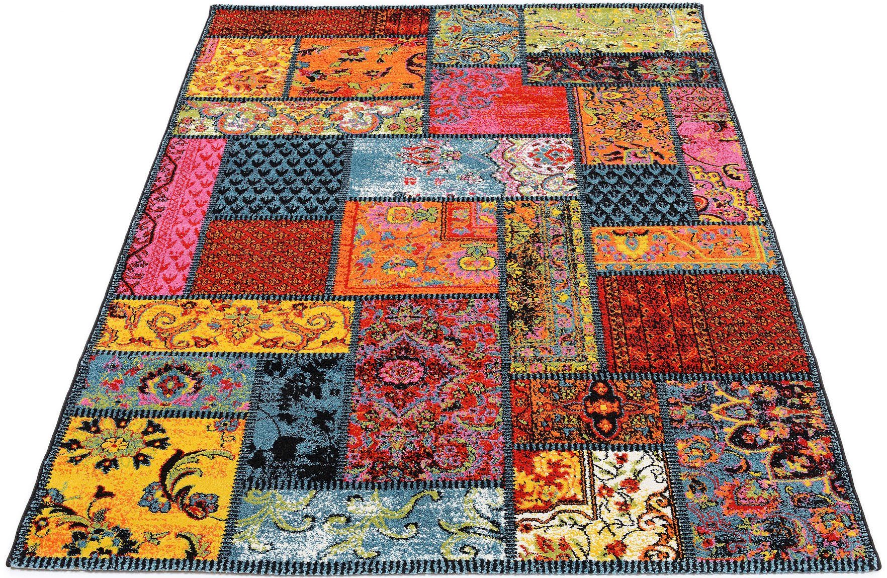 OCI DIE TEPPICHMARKE Teppich HAPPINESS ORI, rechteckig, Höhe: 20 mm, Kurzflor, Wohnzimmer, kontrastreiches Design