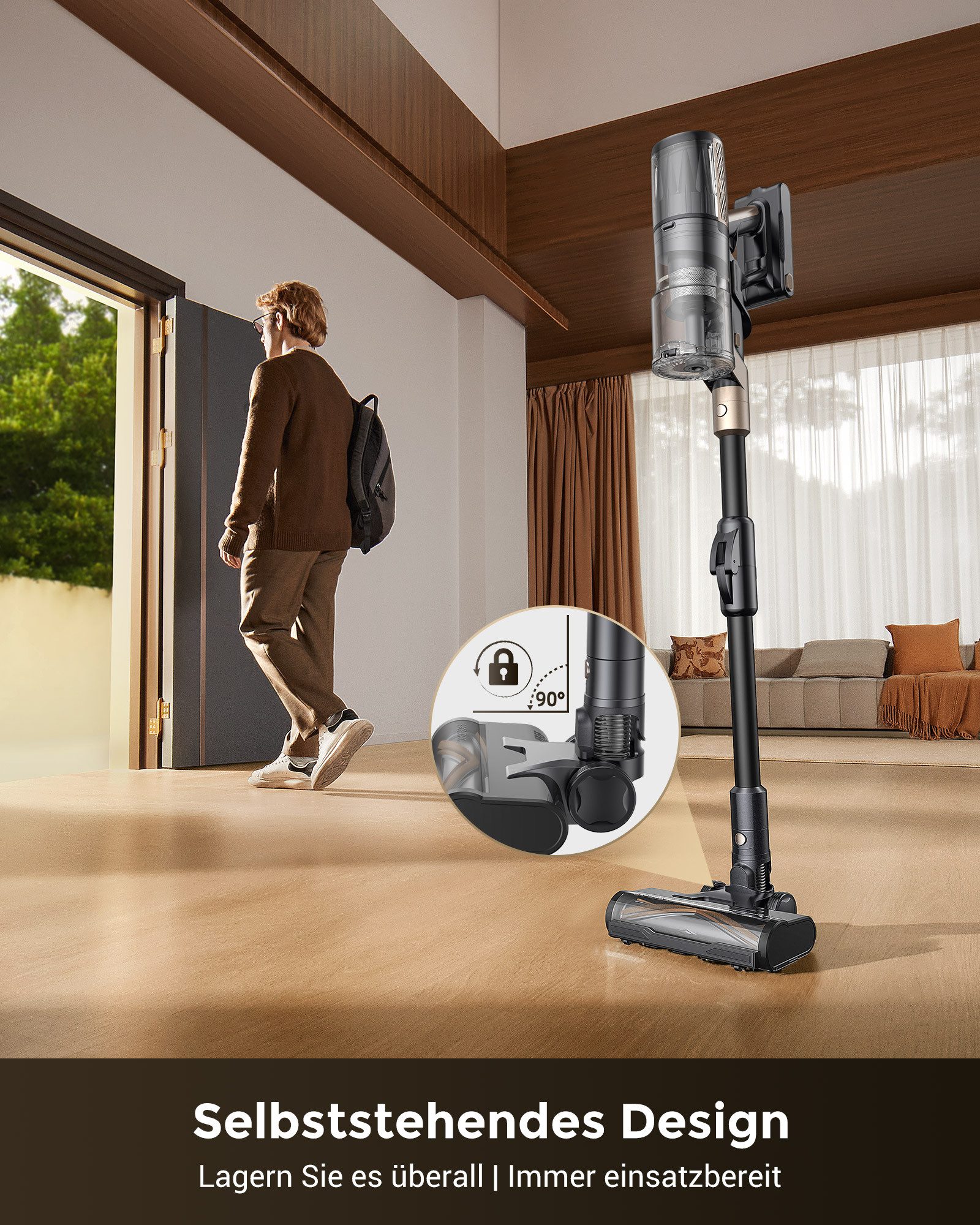 Proscenic Hand-und Stielstaubsauger P020 OnePass 70KPA/70Min, Mit Wassertank Staubsauger und Mop 2 in 1, 680 W, beutellos, mit Wischfuktion, Mehr als nur ein Staubsauger