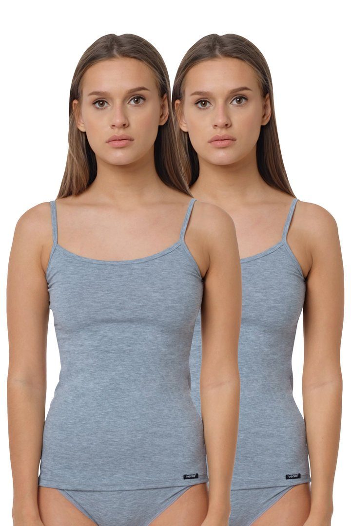 Yenita® Unterhemd Modern-Collection (2-St) in angenehmer Baumwollqualität grau | Ärmellose Unterhemden