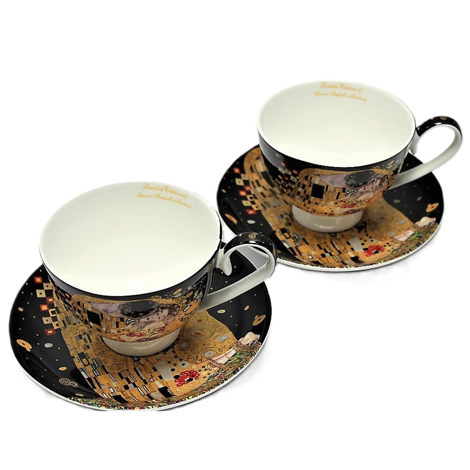 Queen Isabell Tasse Satz von 2 Porzellantassen Klimt Der Kuss, Porzellan, Fassungsvermögen: 250 ml