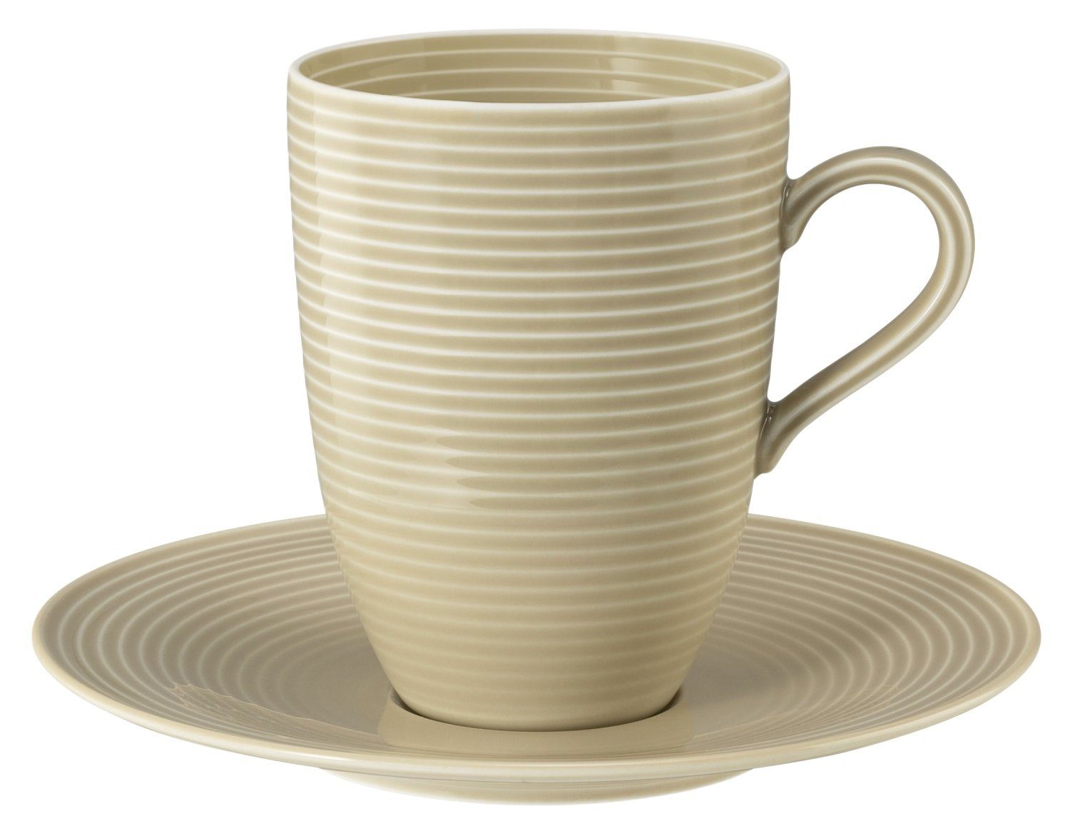 Seltmann Weiden Becher Beat Sandbeige Becher+Untere 2tlg., Porzellan