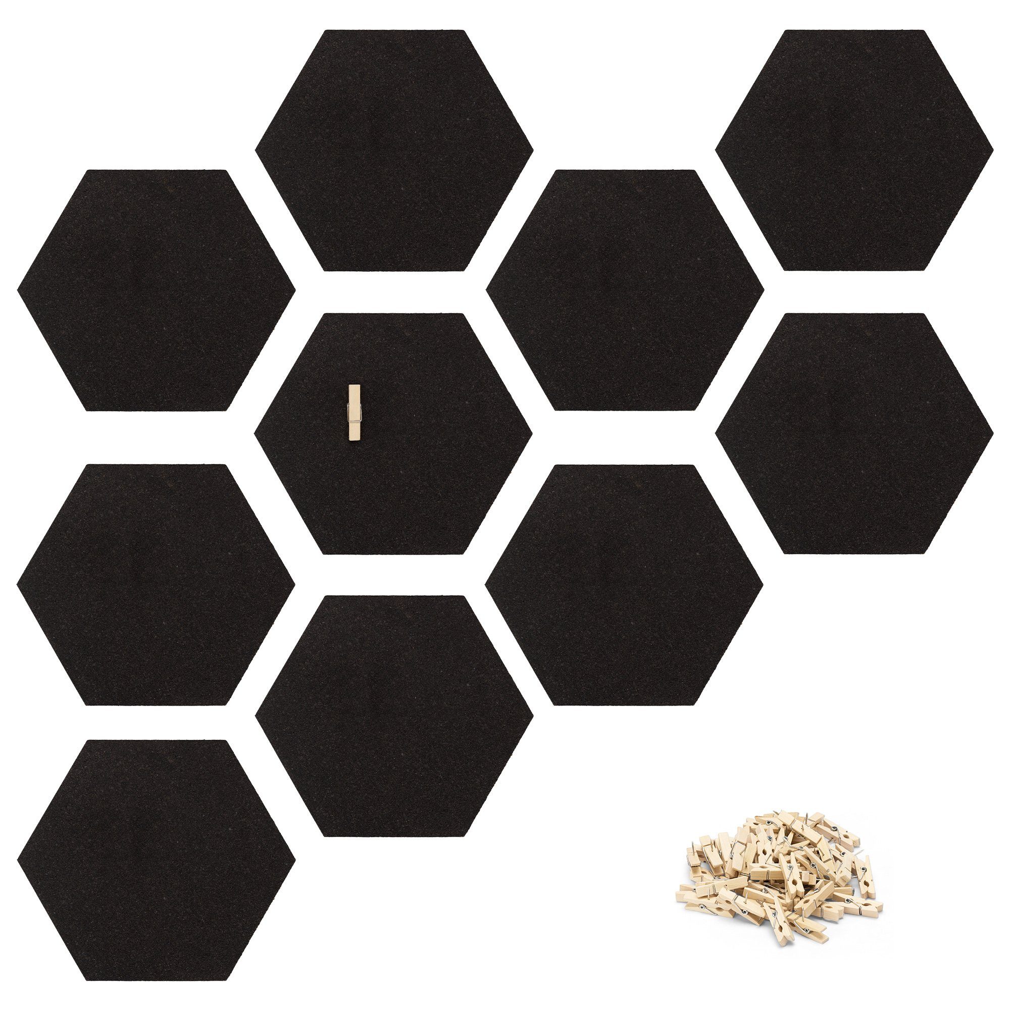 Navaris Memoboard Kork Pinnwand Korkwand sechseckig günstig online kaufen