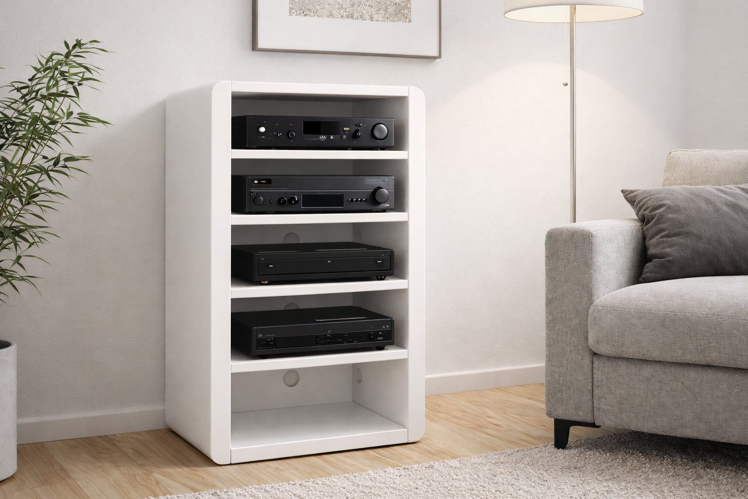 Schnepel TV-Regal Schnepel HiFi-Möbel ELF-H60, 1-tlg., 6 Ablagen, 4 verstellbare Fachböden, verschiedene Farbvarianten