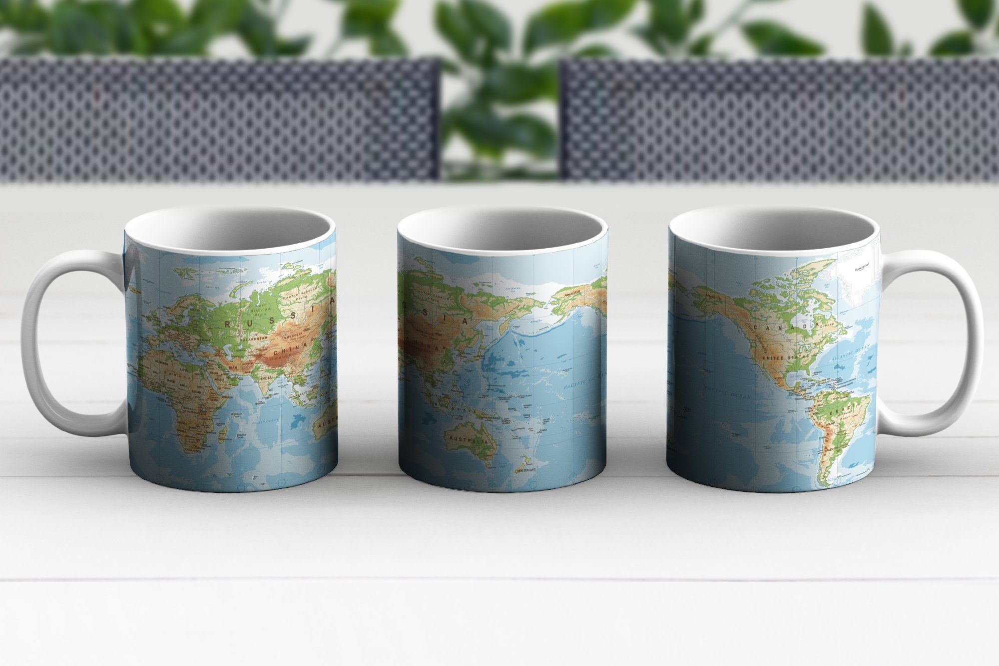 MuchoWow Tasse Weltkarte - Atlas - Farben, 1-tlg., Keramik, Kaffeetassen, Teetasse, Becher, Kaffeebecher, Geschenk – Bild 4 von 5