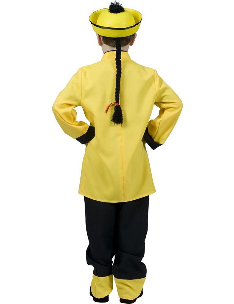 Funny Fashion Kostüm China Kostüm Thao für Kinder - Gelb Schwarz, Japan Asien Verkleidung