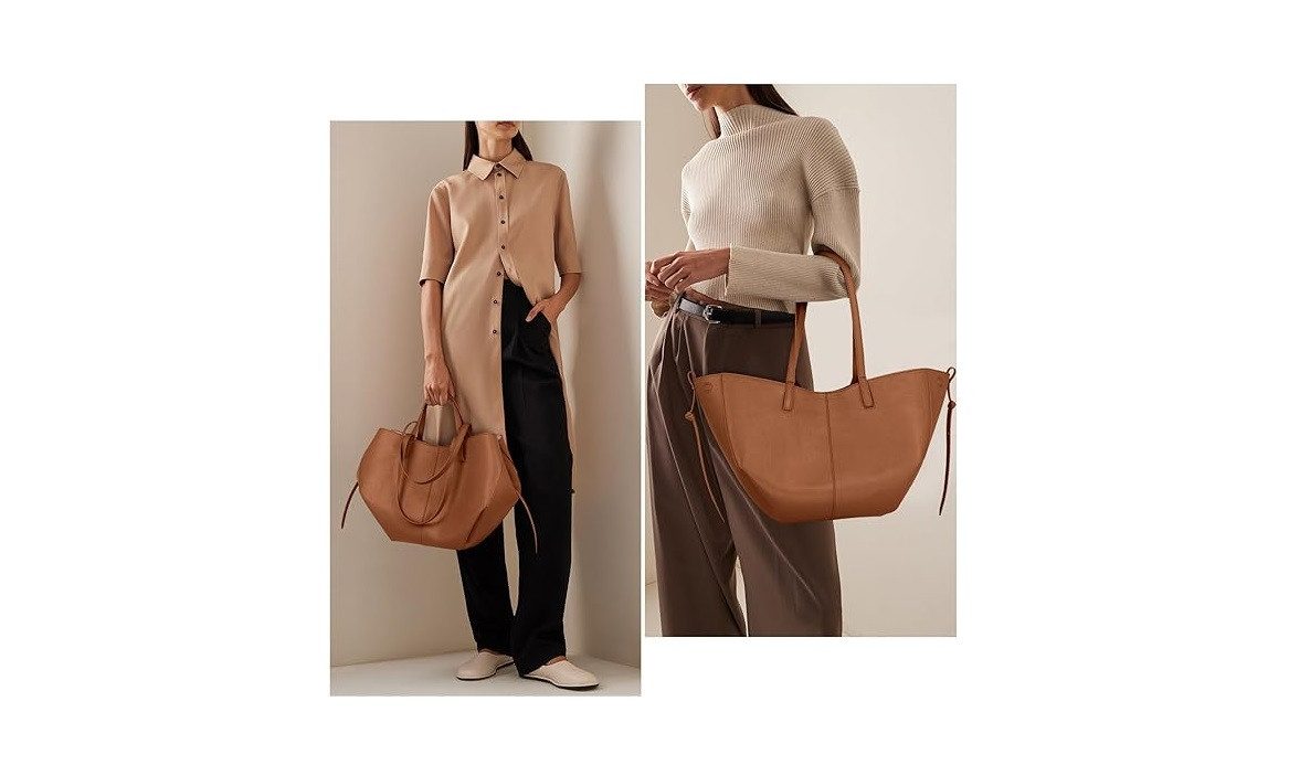 AURIVION Tragetasche Damen Schultertasche aus Kunstleder, elegante große Tote Bag (Set, 1-tlg., Elegante Handtasche Damen, passend für jeden Anlass), Große Tote Bag für Damen, stilvoll für Alltag & Büro