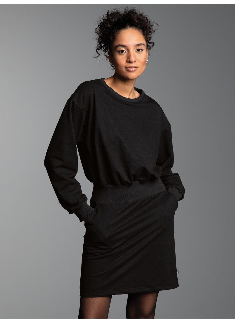 Trigema Jerseykleid TRIGEMA Sweatkleid mit modischem Elastikbund (1-tlg)