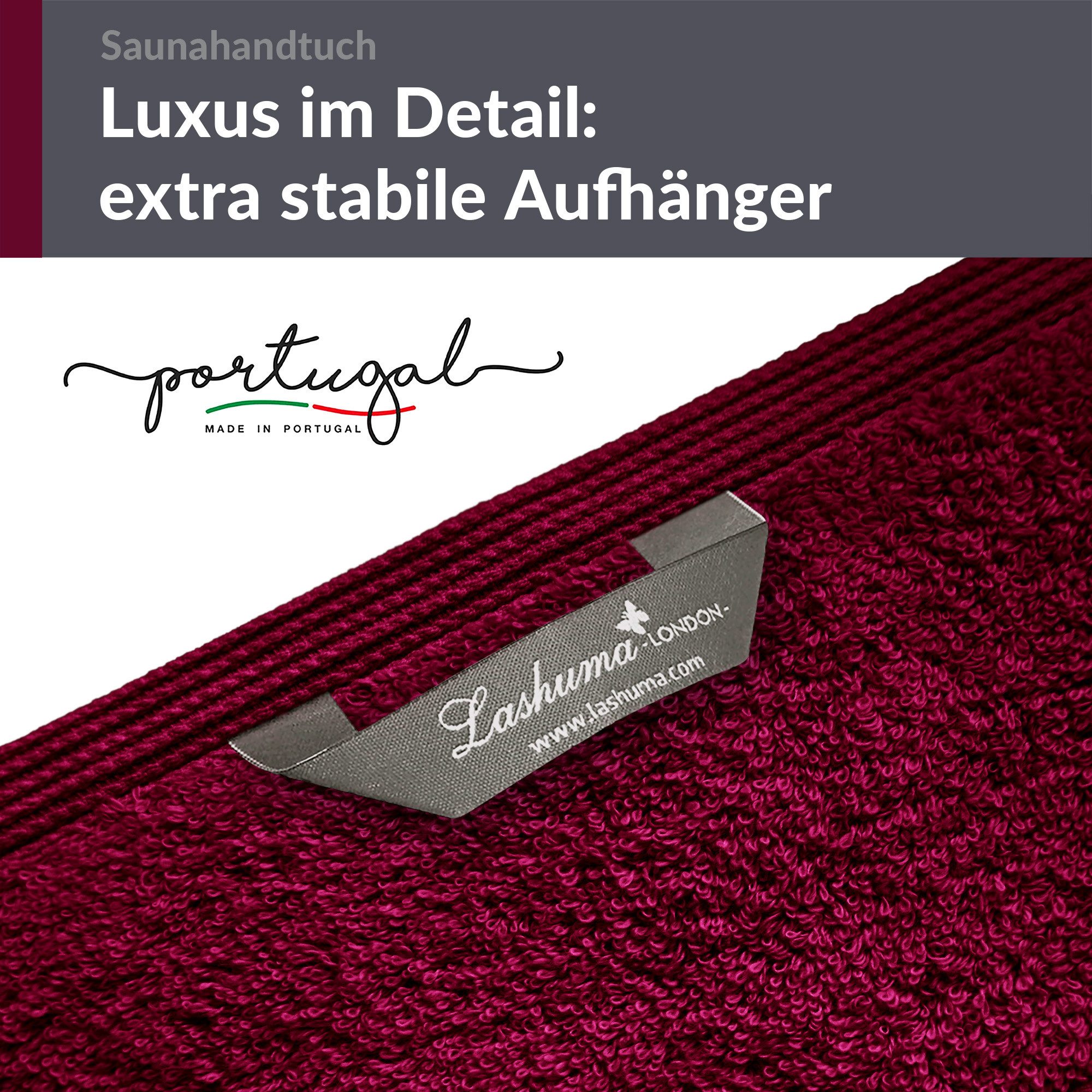 Lashuma Saunatuch XXL Handtuch London, Frottee (1-St), Badetuch Damen & Badehandtuch Herren 100x200 cm - Saunahandtuch 80x220 – Bild 5 von 5