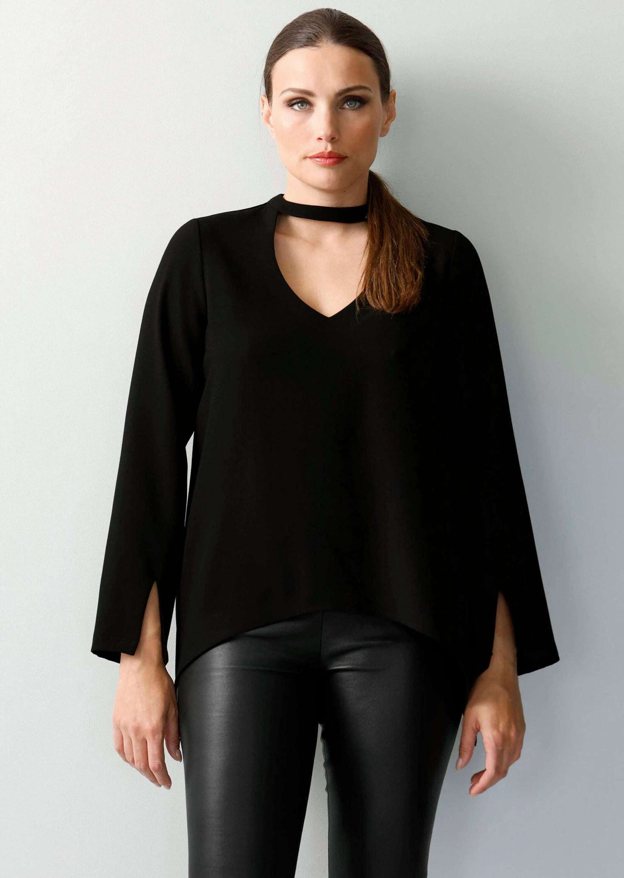 Langarmbluse Oversizedbluse mit Cutout