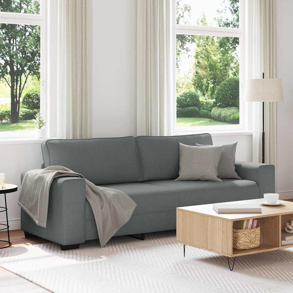 vidaXL Sofa 3-Sitzer-Sofa Dunkelgrau 220x77x82 cm Stoff, 1 Teile