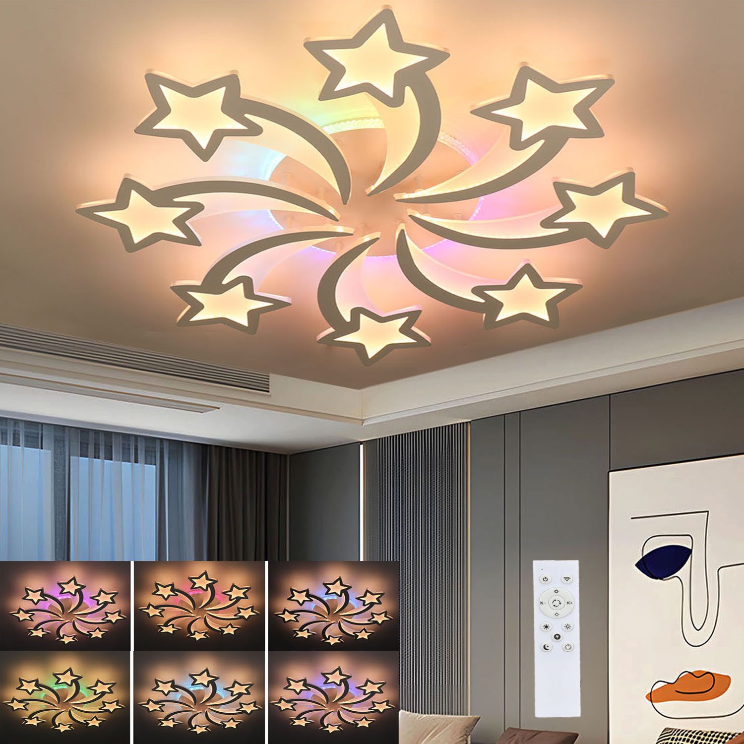 oyajia LED Deckenleuchte 52W/90W Deckenlampe RGB günstig online kaufen