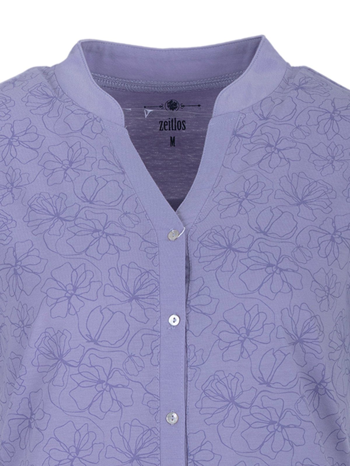 zeitlos Nachthemd Blüten Kragen Floral Kurzarm – Bild 4 von 5