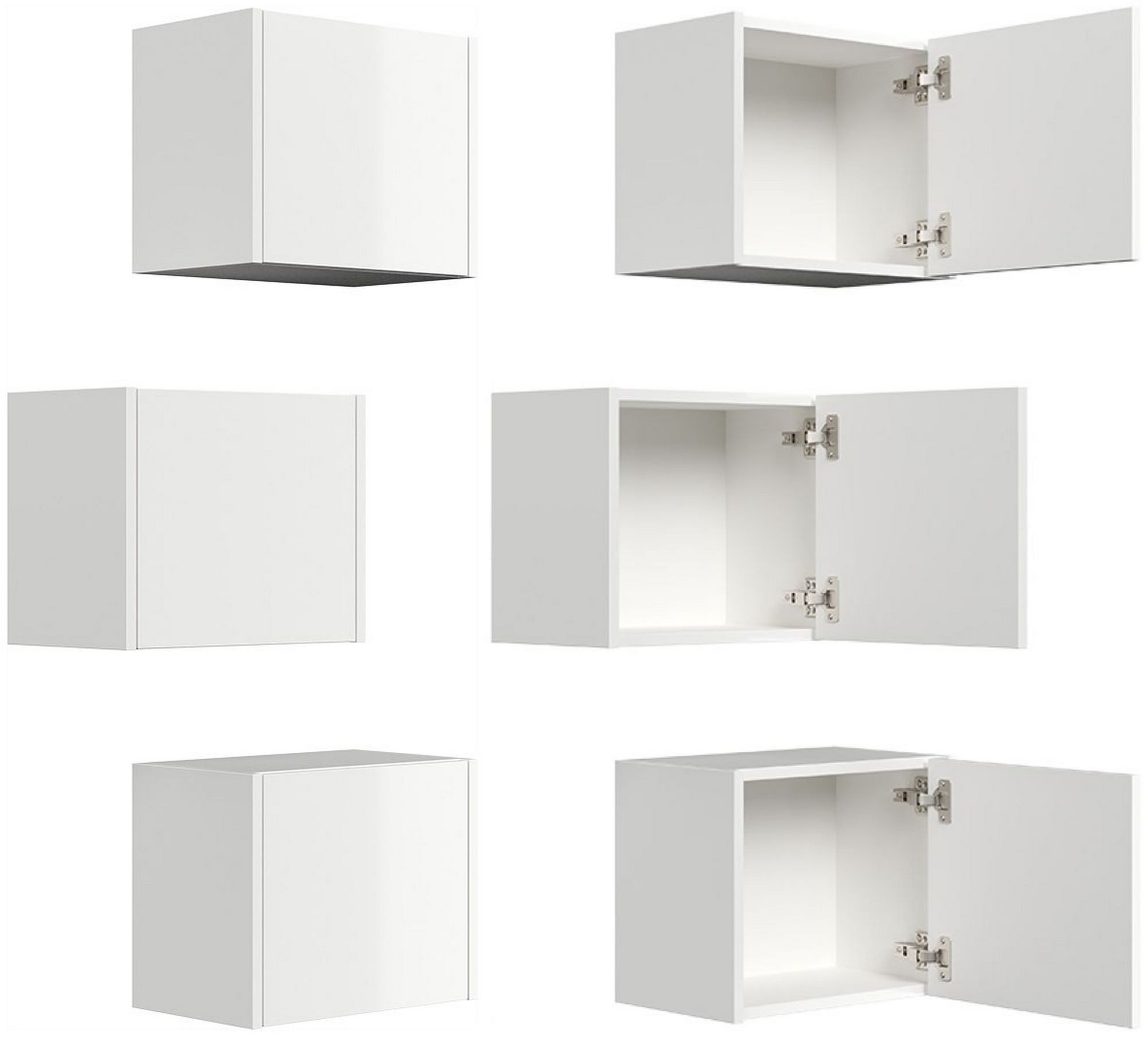 Posseik Hängeschrank Badschränke im 3er-Set "Limes" variable Montage Weiß Hochglanz